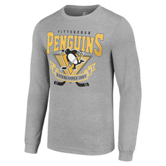 Pittsburgh Penguins Starter '80s Inspired Team Logo Long Sleeve T-Shirt - Heather Gray | NHL discount