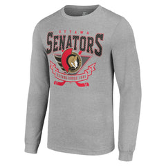 Ottawa Senators Starter '80s Inspired Team Logo Long Sleeve T-Shirt - Heather Gray | NHL discount