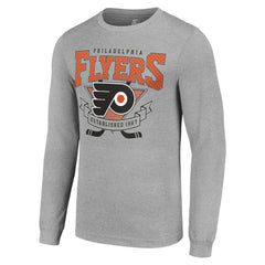 Philadelphia Flyers Starter '80s Inspired Team Logo Long Sleeve T-Shirt - Heather Gray | NHL on sale