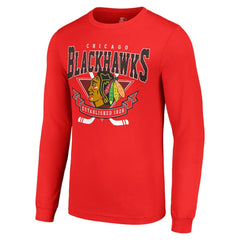 Chicago Blackhawks Starter Team Logo Graphic Long Sleeve T-Shirt - Red | NHL Clearance