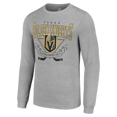 Vegas Golden Knights Starter '80s Inspired Team Logo Long Sleeve T-Shirt - Heather Gray | NHL Clearance