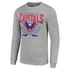 Washington Capitals Starter '80s Inspired Team Logo Long Sleeve T-Shirt - Heather Gray | NHL near me