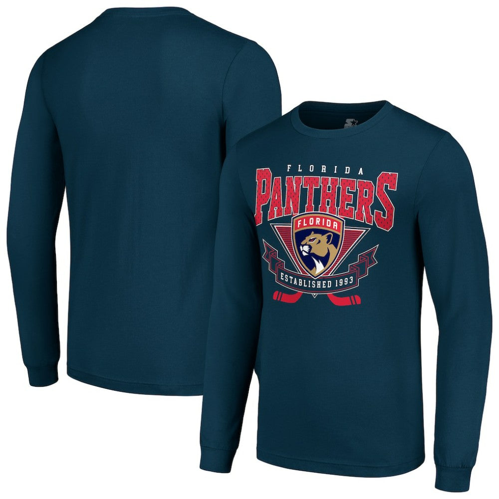 Florida Panthers Starter Team Logo Graphic Long Sleeve T-Shirt - Navy | NHL Clearance