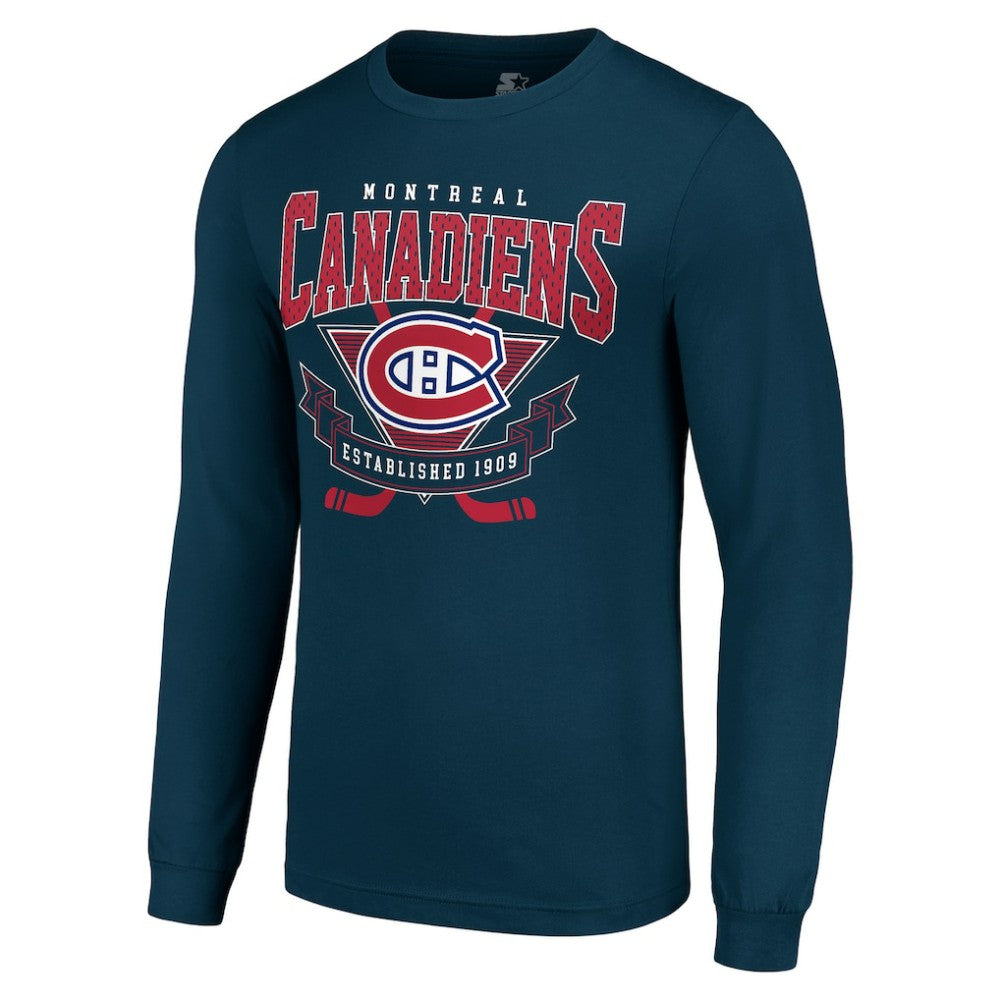 Montreal Canadiens Starter Team Logo Graphic Long Sleeve T-Shirt - Navy | NHL sale