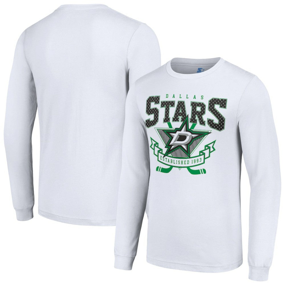 Dallas Stars Starter Team Logo Graphic Long Sleeve T-Shirt - White | NHL Clearance