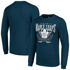 Toronto Maple Leafs Starter Team Logo Graphic Long Sleeve T-Shirt - Navy | NHL Lifestyle