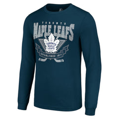 Toronto Maple Leafs Starter Team Logo Graphic Long Sleeve T-Shirt - Navy | NHL Lifestyle