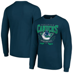 Vancouver Canucks Starter Team Logo Graphic Long Sleeve T-Shirt - Navy | NHL Lifestyle