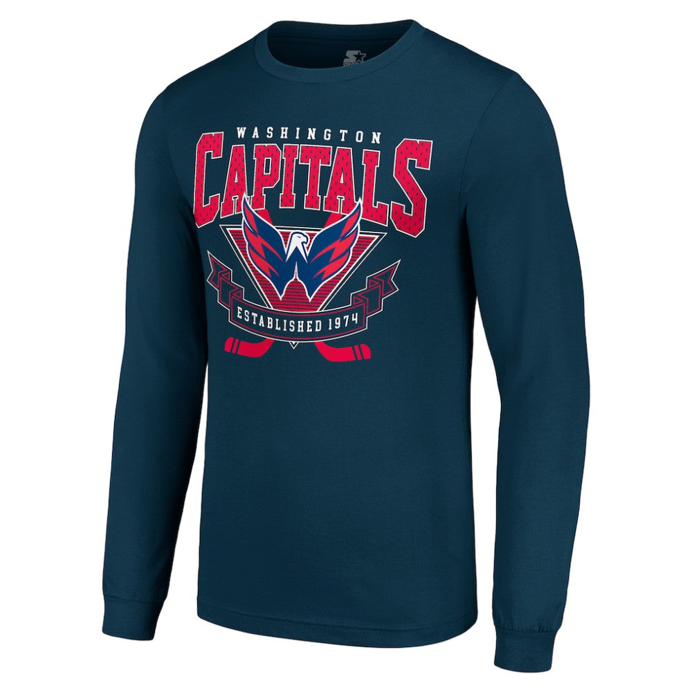 Washington Capitals Starter Team Logo Graphic Long Sleeve T-Shirt - Navy | NHL Lifestyle