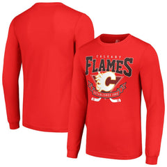 Calgary Flames Starter Team Logo Graphic Long Sleeve T-Shirt - Red | NHL Lifestyle
