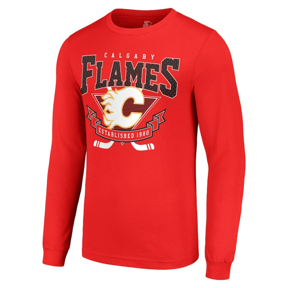 Calgary Flames Starter Team Logo Graphic Long Sleeve T-Shirt - Red | NHL Lifestyle