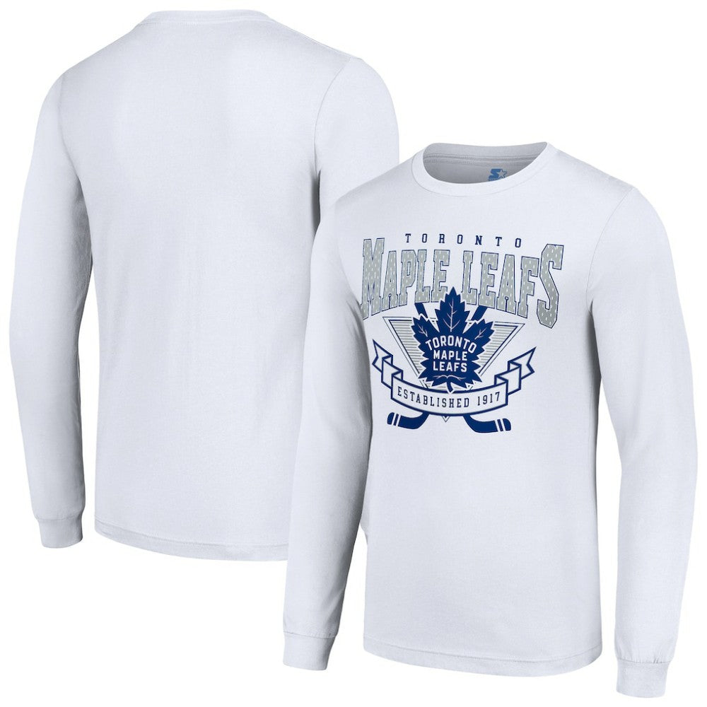 Toronto Maple Leafs Starter Team Logo Graphic Long Sleeve T-Shirt - White | NHL discount