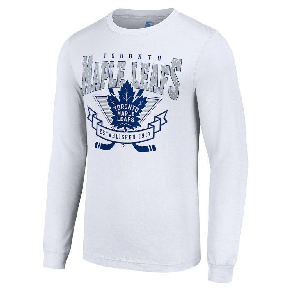 Toronto Maple Leafs Starter Team Logo Graphic Long Sleeve T-Shirt - White | NHL discount