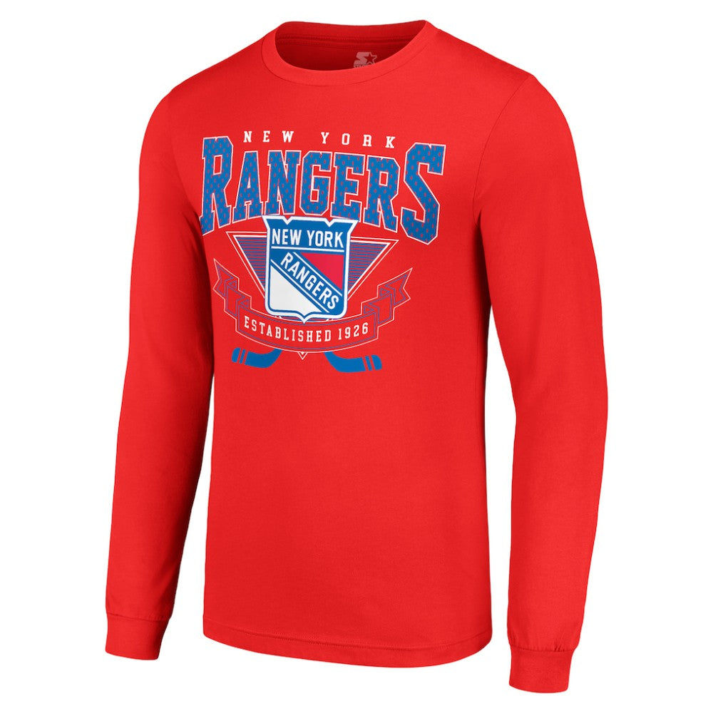 New York Rangers Starter Team Logo Graphic Long Sleeve T-Shirt - Red | NHL Clearance