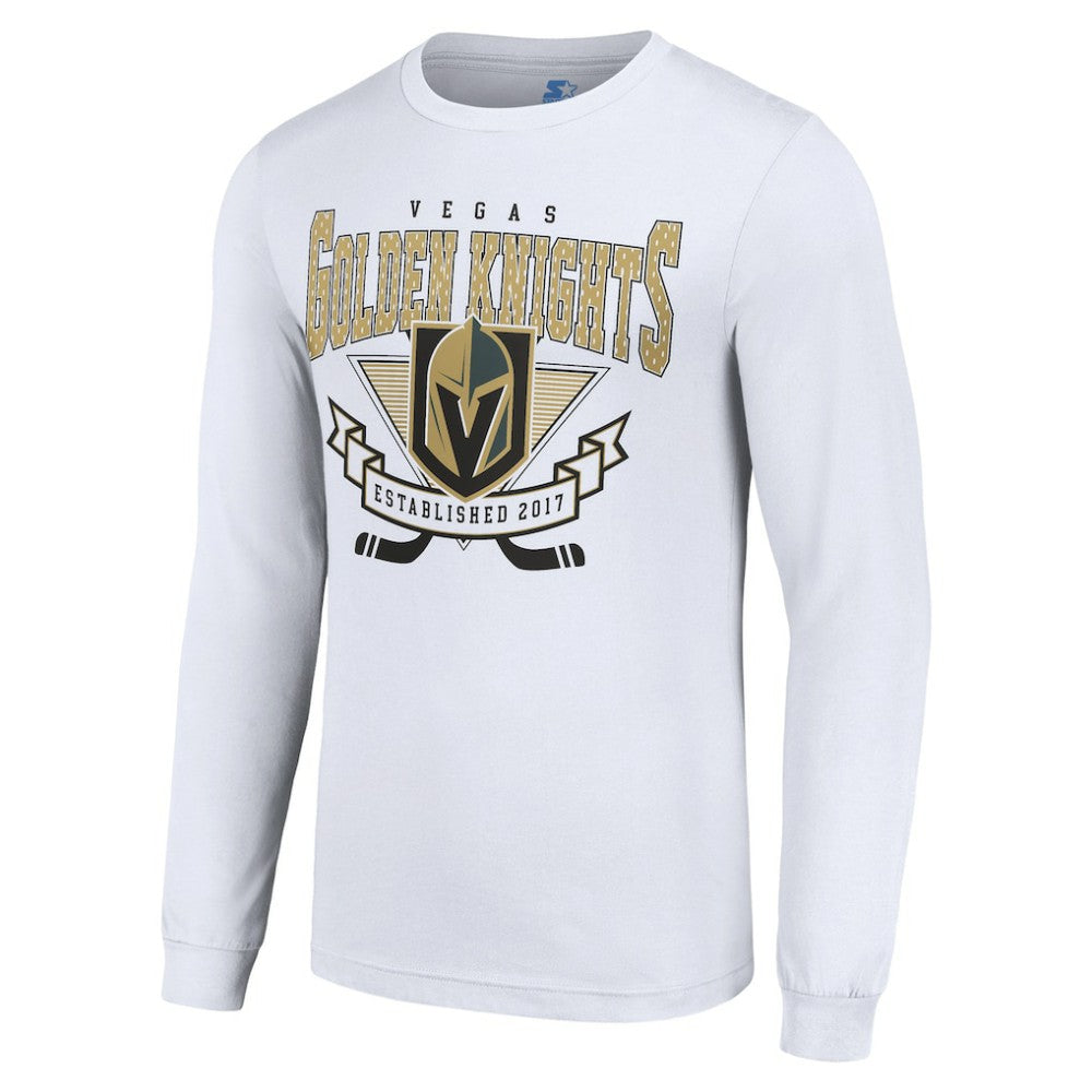 Vegas Golden Knights Starter Team Logo Graphic Long Sleeve T-Shirt - White | NHL Clearance