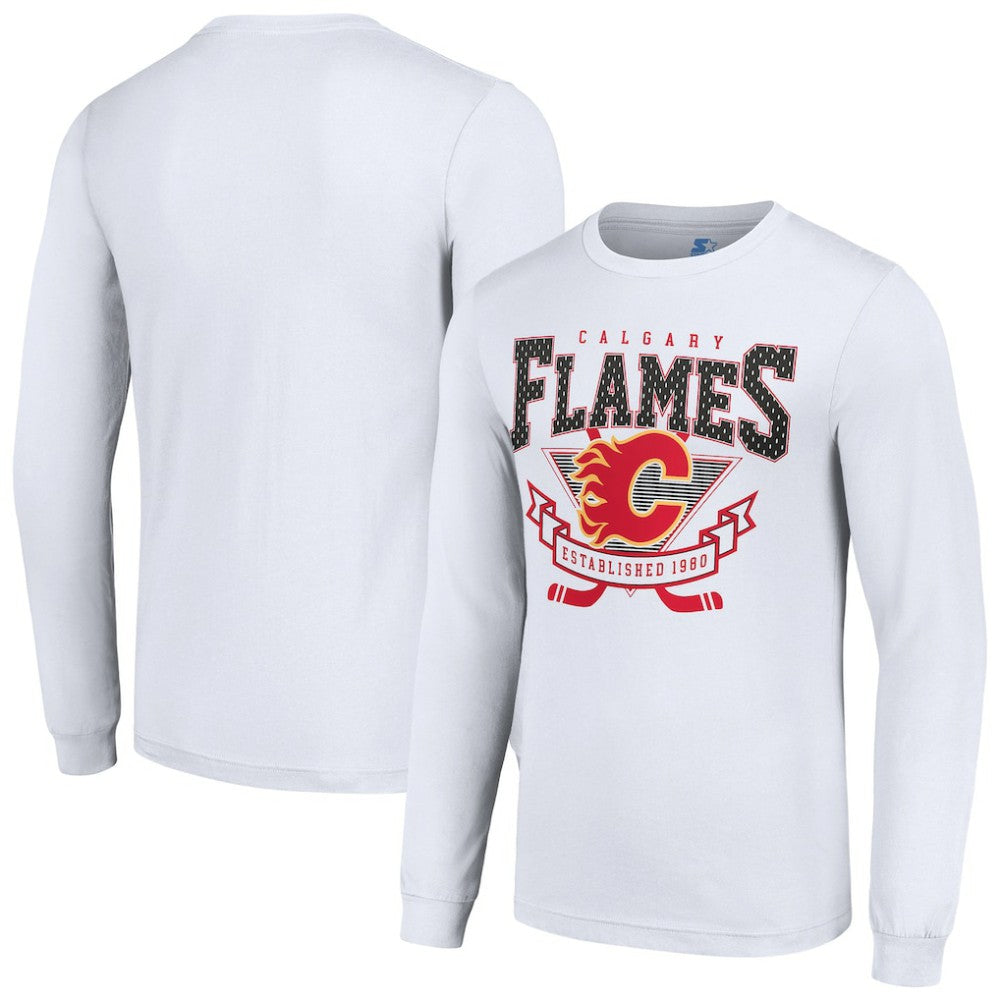 Calgary Flames Starter Team Logo Graphic Long Sleeve T-Shirt - White | NHL discount
