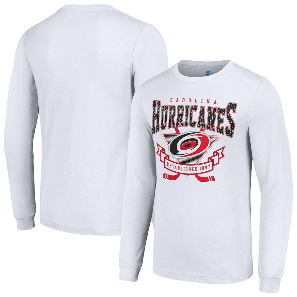 Carolina Hurricanes Starter Team Logo Graphic Long Sleeve T-Shirt - White | NHL Clearance