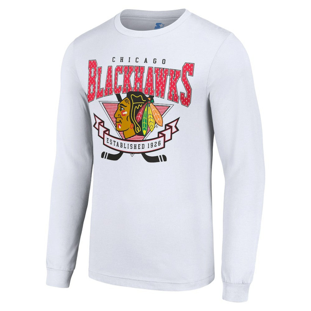 Chicago Blackhawks Starter Team Logo Graphic Long Sleeve T-Shirt - White | NHL online