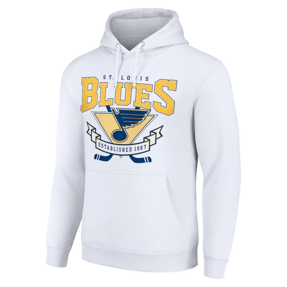 St. Louis Blues Starter Team Logo Graphic Fleece Tri-Blend Pullover Hoodie - White | NHL on sale