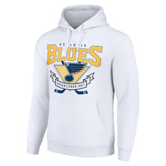 St. Louis Blues Starter Team Logo Graphic Fleece Tri-Blend Pullover Hoodie - White | NHL on sale