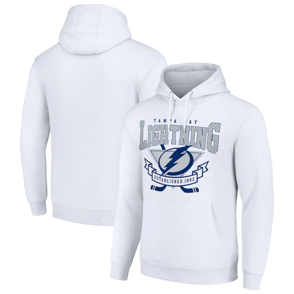 Tampa Bay Lightning Starter Team Logo Graphic Fleece Tri-Blend Pullover Hoodie - White | NHL near me