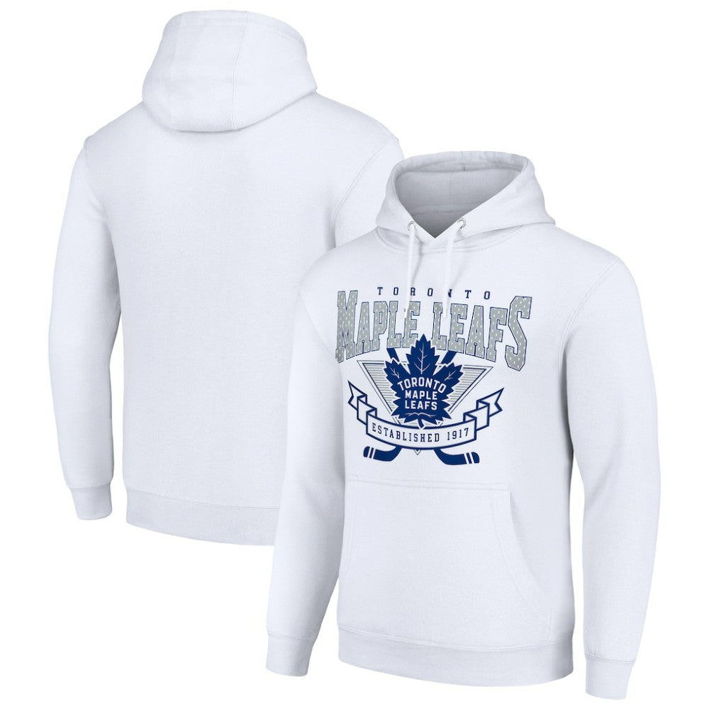 Toronto Maple Leafs Starter Team Logo Graphic Fleece Tri-Blend Pullover Hoodie - White | NHL online