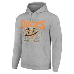 Anaheim Ducks Starter Team Logo Graphic Fleece Tri-Blend Pullover Hoodie - Heather Gray | NHL near me