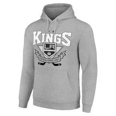 Los Angeles Kings Starter Team Logo Graphic Fleece Tri-Blend Pullover Hoodie - Heather Gray | NHL Lifestyle