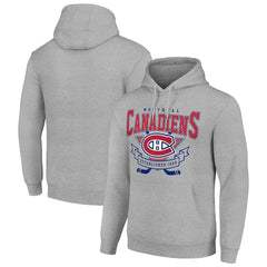 Montreal Canadiens Starter Team Logo Graphic Fleece Tri-Blend Pullover Hoodie - Heather Gray | NHL on sale