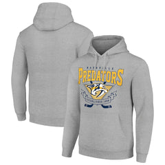 Nashville Predators Starter Team Logo Graphic Fleece Tri-Blend Pullover Hoodie - Heather Gray | NHL Lifestyle