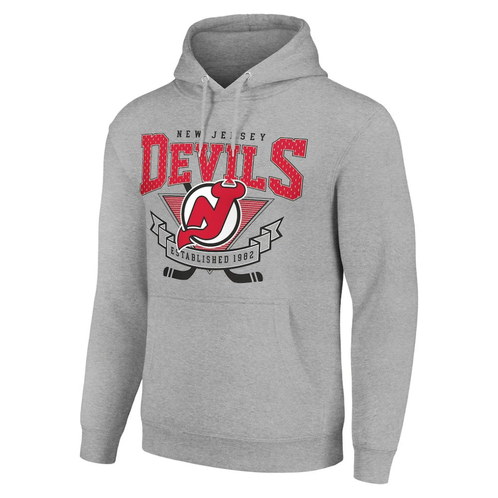New Jersey Devils Starter Team Logo Graphic Fleece Tri-Blend Pullover Hoodie - Heather Gray | NHL on sale