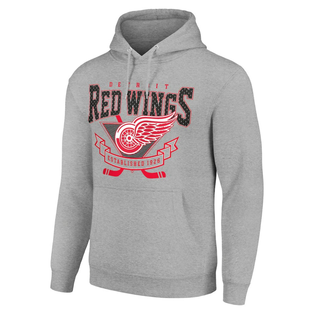 Detroit Red Wings Starter Team Logo Graphic Fleece Tri-Blend Pullover Hoodie - Heather Gray | NHL near me