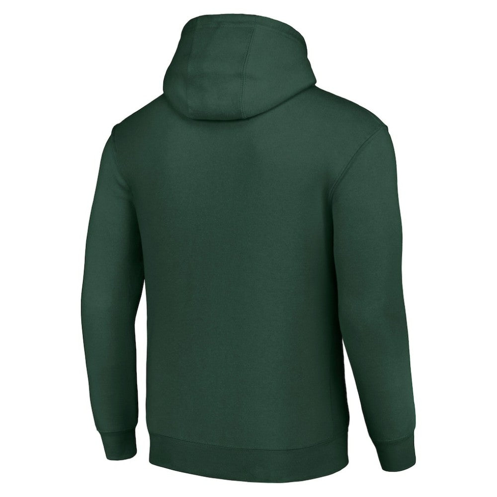 Minnesota Wild Starter Team Logo Graphic Fleece Tri-Blend Pullover Hoodie - Olive | NHL Lifestyle