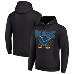 St. Louis Blues Starter Team Logo Graphic Fleece Tri-Blend Pullover Hoodie - Black | NHL Clearance