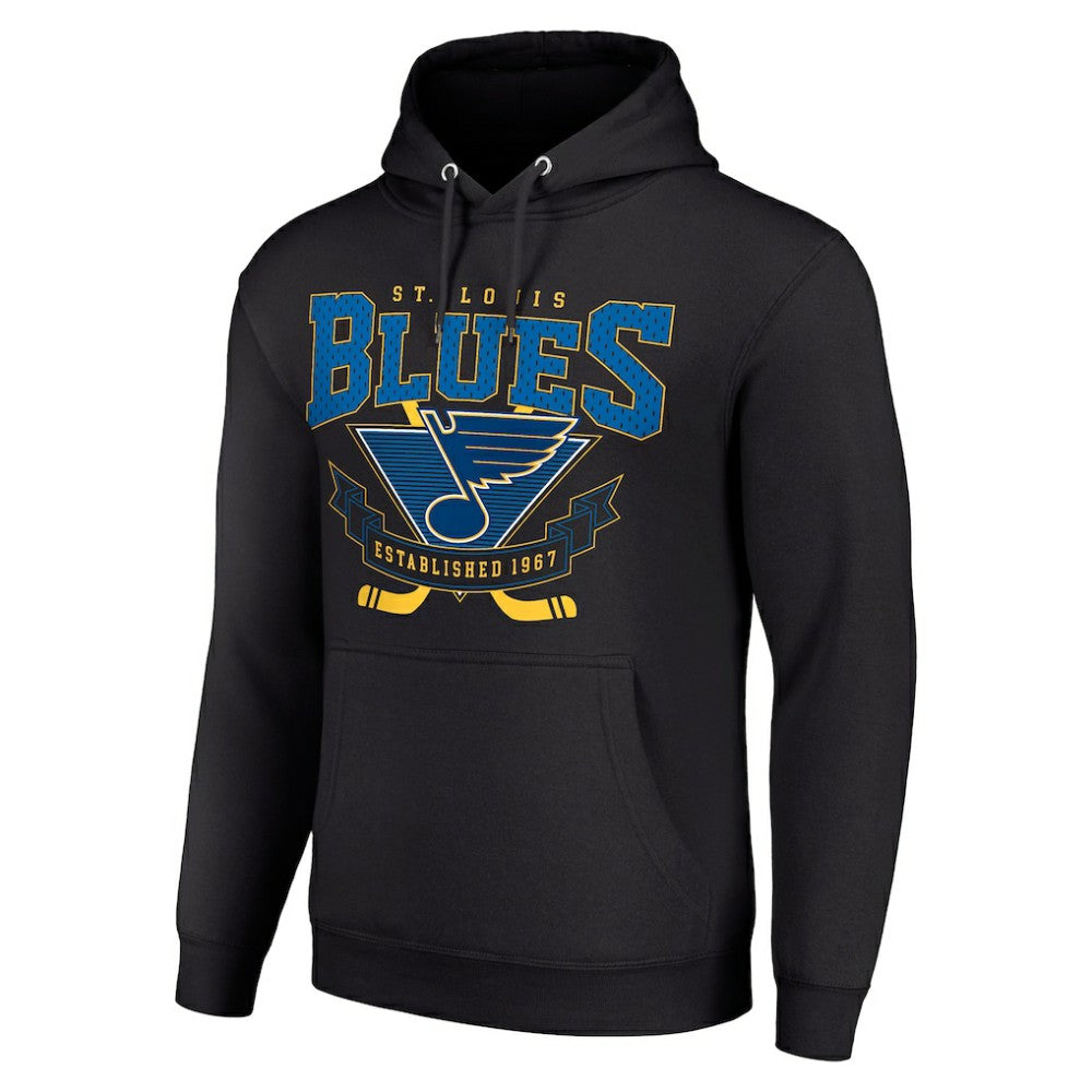 St. Louis Blues Starter Team Logo Graphic Fleece Tri-Blend Pullover Hoodie - Black | NHL Clearance