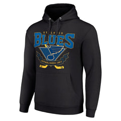 St. Louis Blues Starter Team Logo Graphic Fleece Tri-Blend Pullover Hoodie - Black | NHL Clearance