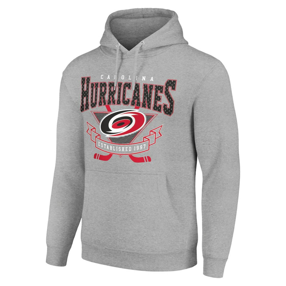 Carolina Hurricanes Starter Team Logo Graphic Fleece Tri-Blend Pullover Hoodie - Heather Gray | NHL on sale