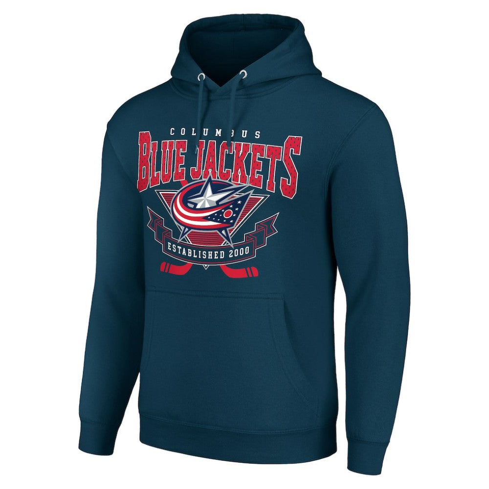 Columbus Blue Jackets Starter Team Logo Graphic Fleece Tri-Blend Pullover Hoodie - Navy | NHL online