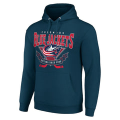 Columbus Blue Jackets Starter Team Logo Graphic Fleece Tri-Blend Pullover Hoodie - Navy | NHL online