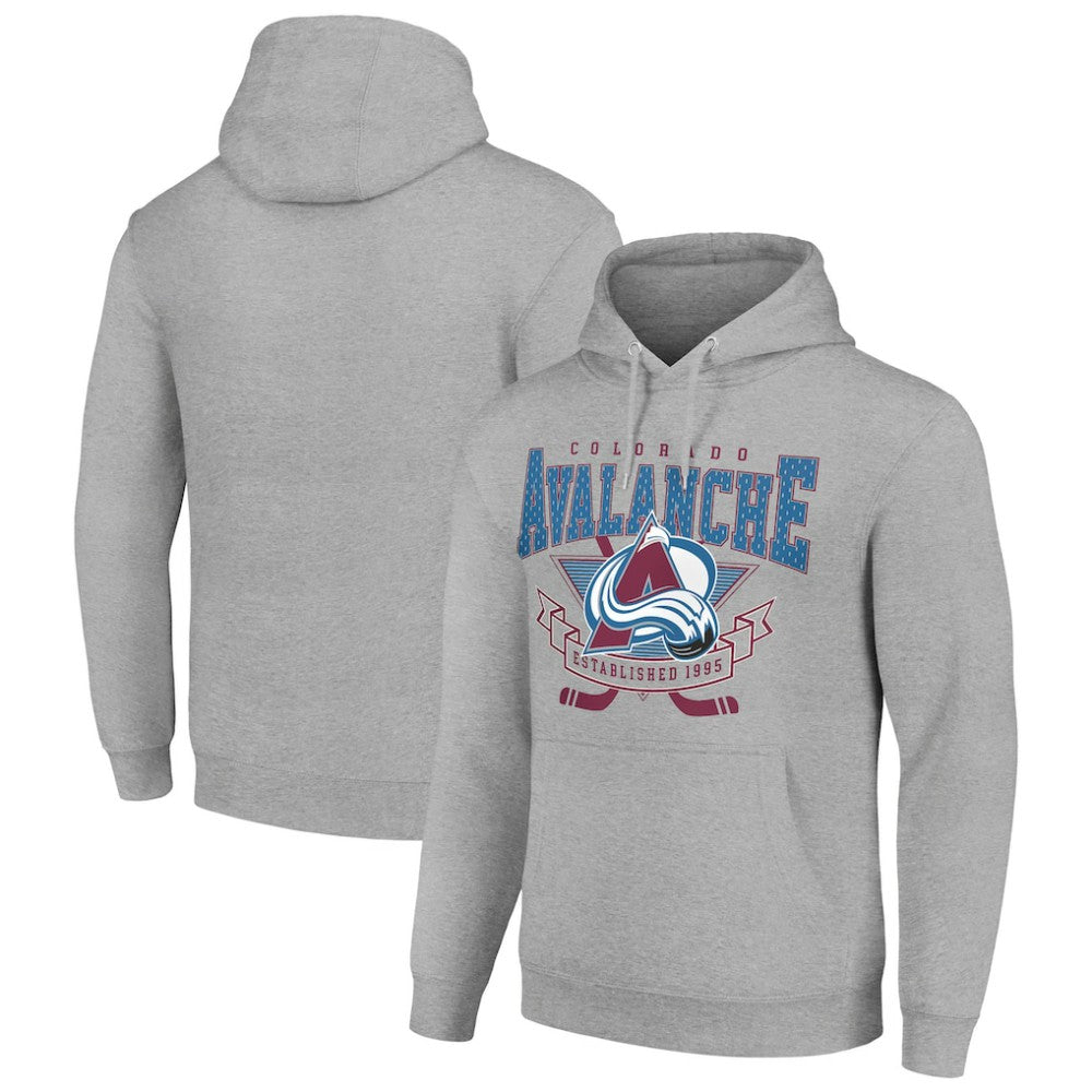 Colorado Avalanche Starter Team Logo Graphic Fleece Tri-Blend Pullover Hoodie - Heather Gray | NHL near me