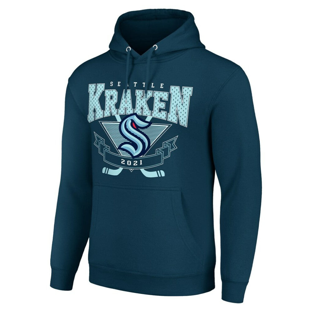 Seattle Kraken Starter Team Logo Graphic Fleece Tri-Blend Pullover Hoodie - Deep Sea Blue | NHL near me