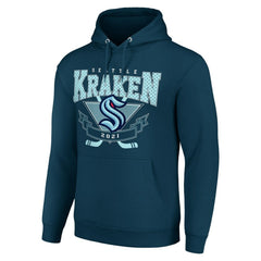 Seattle Kraken Starter Team Logo Graphic Fleece Tri-Blend Pullover Hoodie - Deep Sea Blue | NHL near me