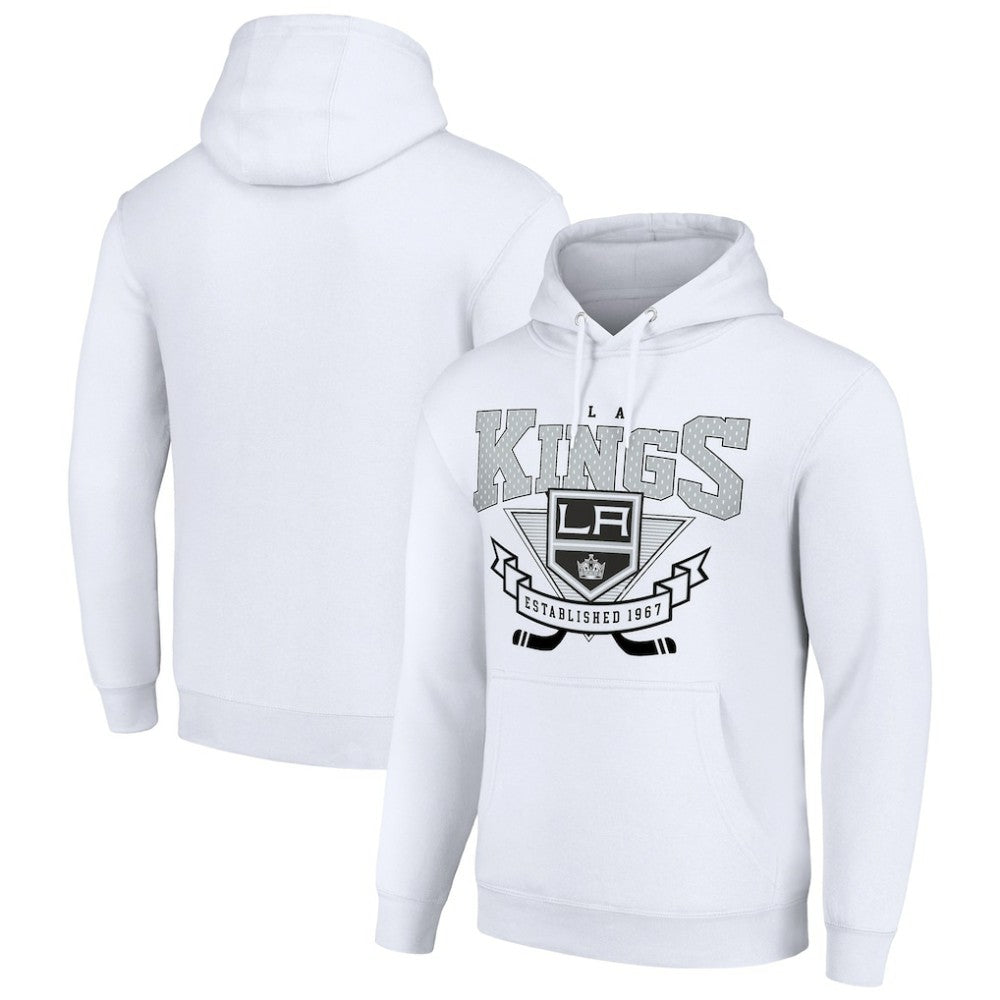 Los Angeles Kings Starter Team Logo Graphic Fleece Tri-Blend Pullover Hoodie - White | NHL Clearance