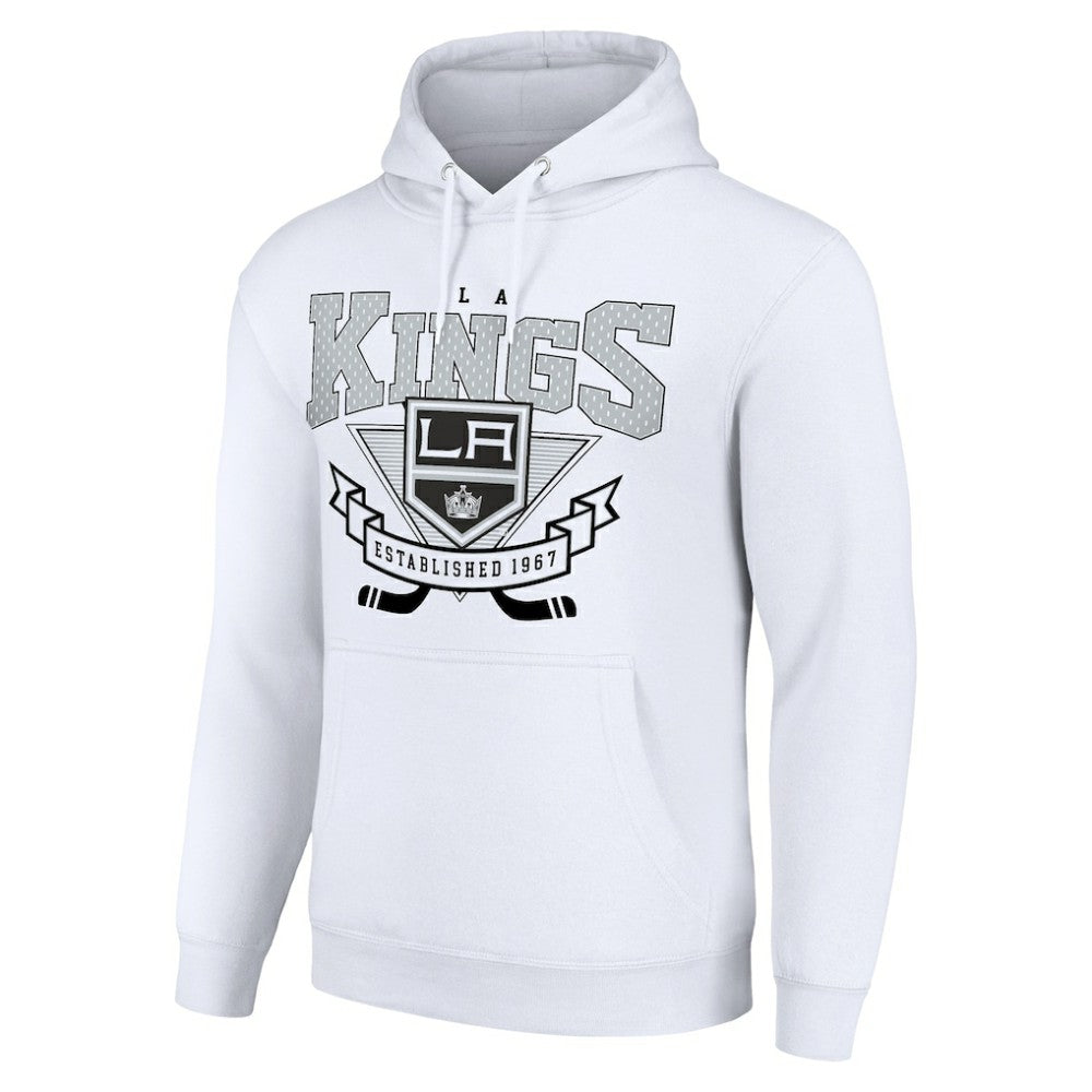 Los Angeles Kings Starter Team Logo Graphic Fleece Tri-Blend Pullover Hoodie - White | NHL Clearance