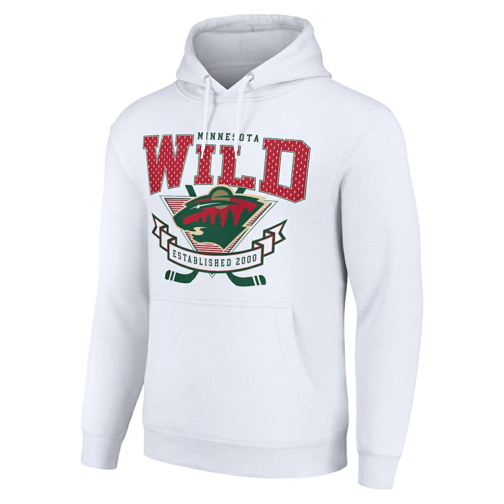 Minnesota Wild Starter Team Logo Graphic Fleece Tri-Blend Pullover Hoodie - White | NHL online