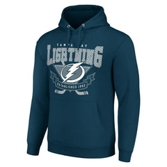 Tampa Bay Lightning Starter Team Logo Graphic Fleece Tri-Blend Pullover Hoodie - Navy | NHL near me