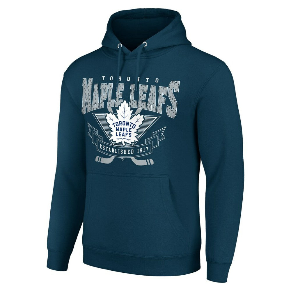 Toronto Maple Leafs Starter Team Logo Graphic Fleece Tri-Blend Pullover Hoodie - Navy | NHL Lifestyle