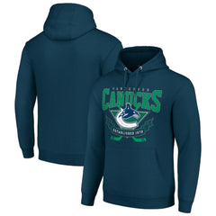 Vancouver Canucks Starter Team Logo Graphic Fleece Tri-Blend Pullover Hoodie - Navy | NHL Lifestyle