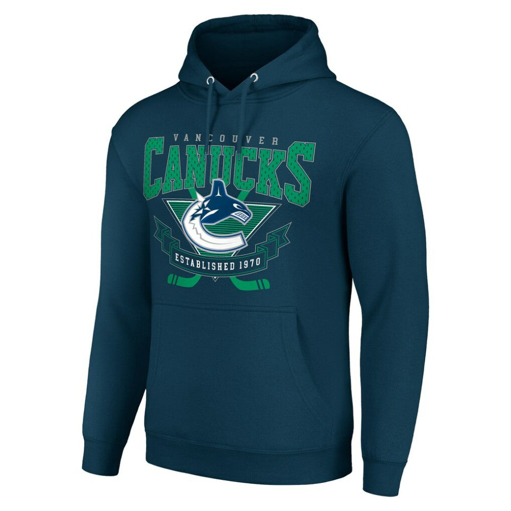 Vancouver Canucks Starter Team Logo Graphic Fleece Tri-Blend Pullover Hoodie - Navy | NHL Lifestyle