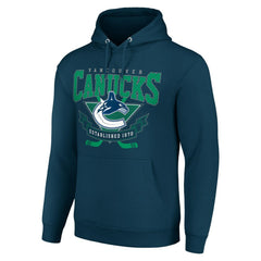 Vancouver Canucks Starter Team Logo Graphic Fleece Tri-Blend Pullover Hoodie - Navy | NHL Lifestyle